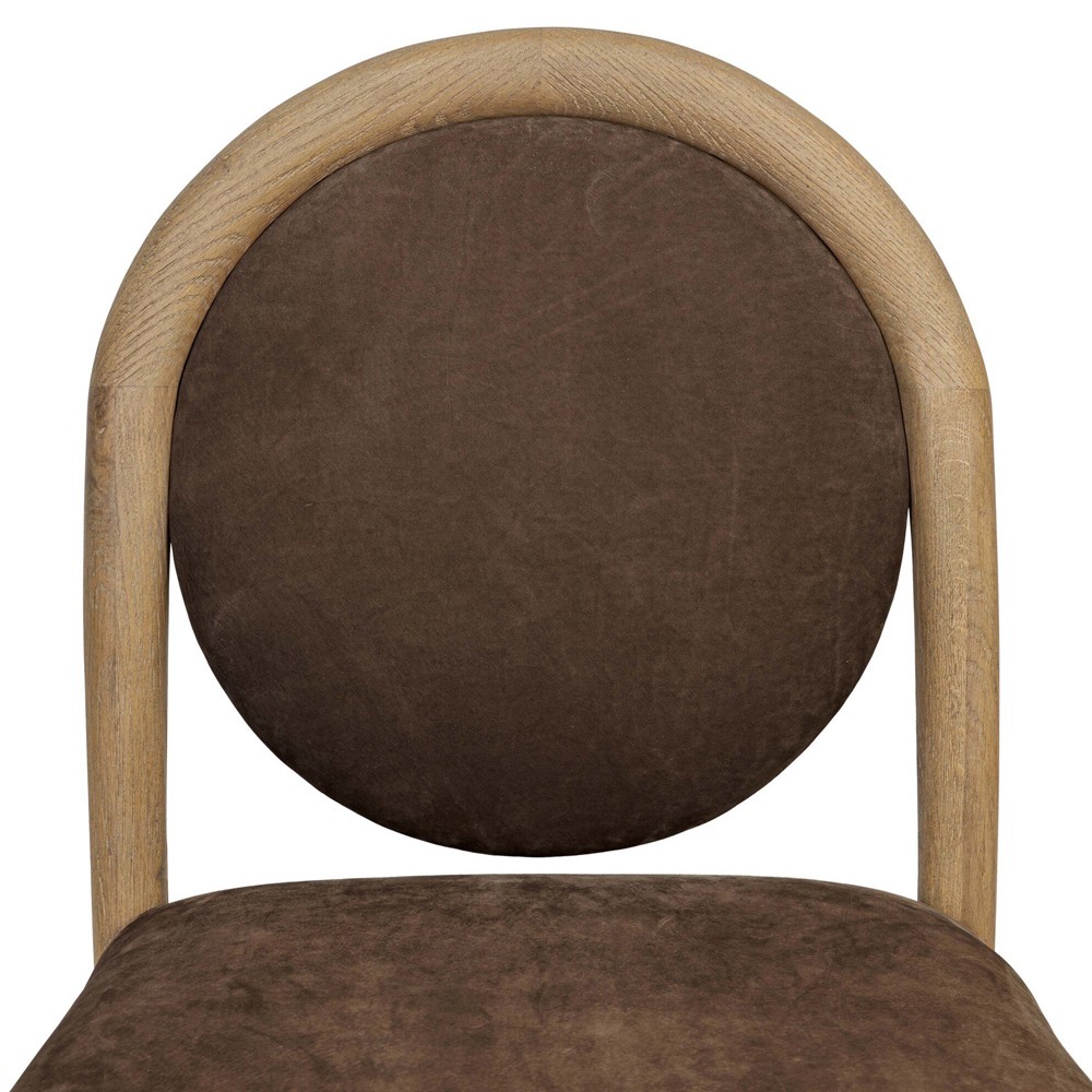 Prentiss Modern Classic Brown Leather Dining Chair|