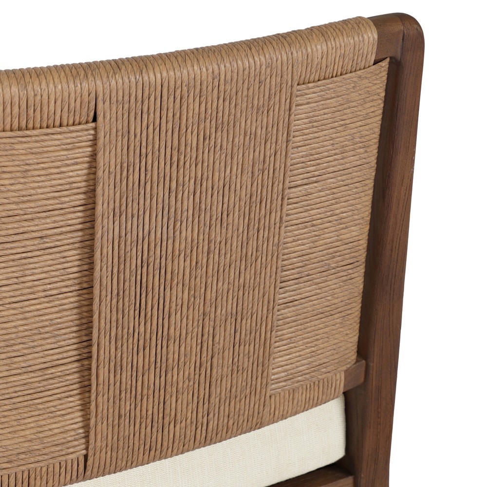 Russ Coastal Beach Toasted Brown Teak Outdoor Dining Chair|