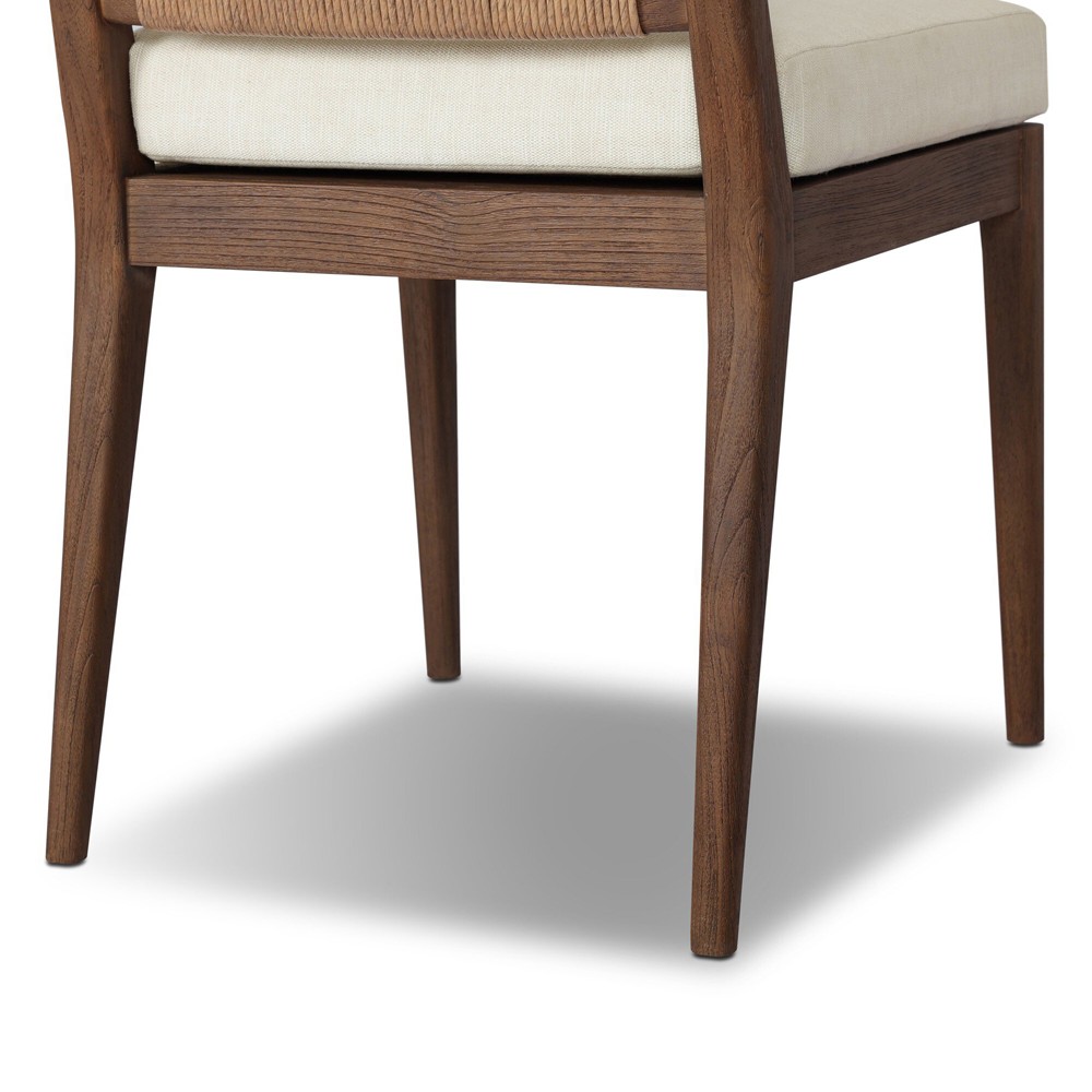 Russ Coastal Beach Toasted Brown Teak Outdoor Dining Chair|