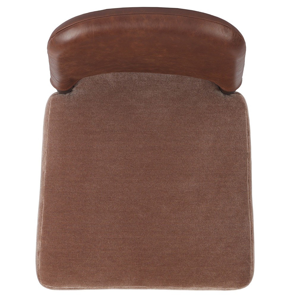 Ryver Modern Classic Brown Velvet Leather Dining Chair|