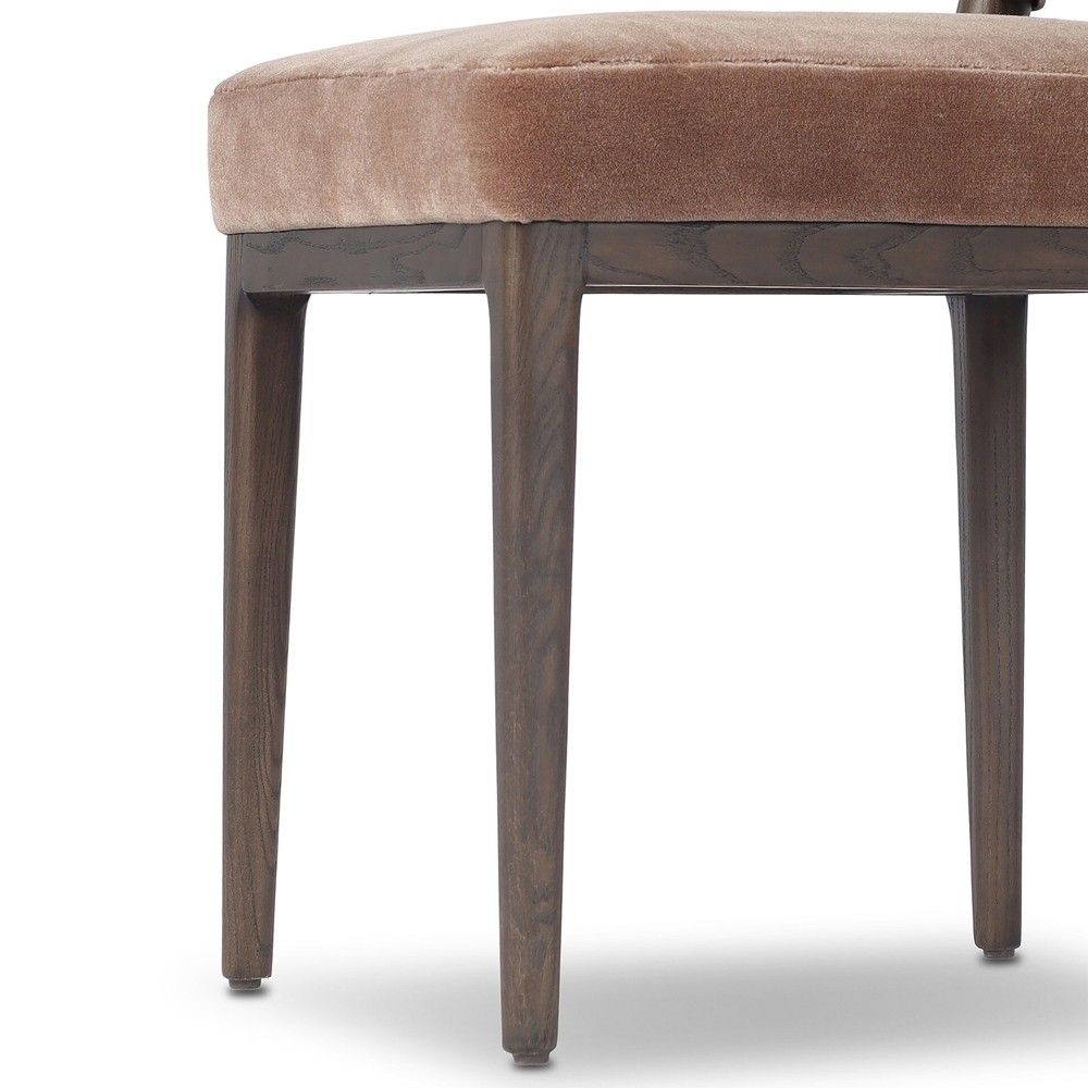 Ryver Modern Classic Brown Velvet Leather Dining Chair|