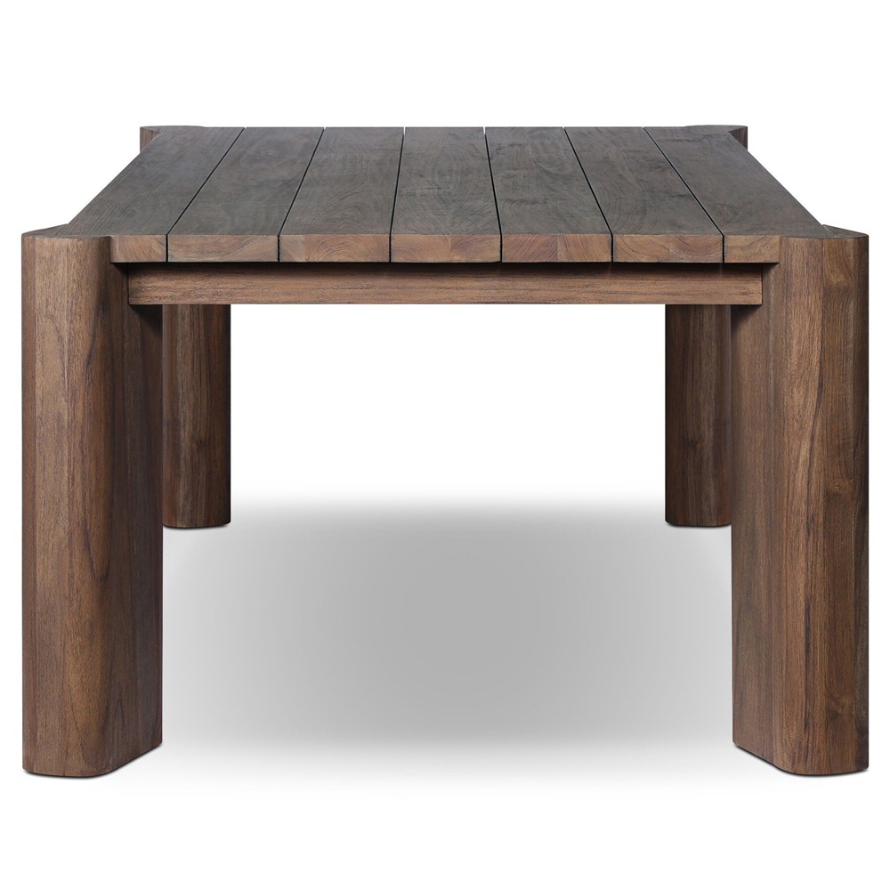 Soho Coastal Beach Brown Teak Rectangular Outdoor Dining Table - 86"|