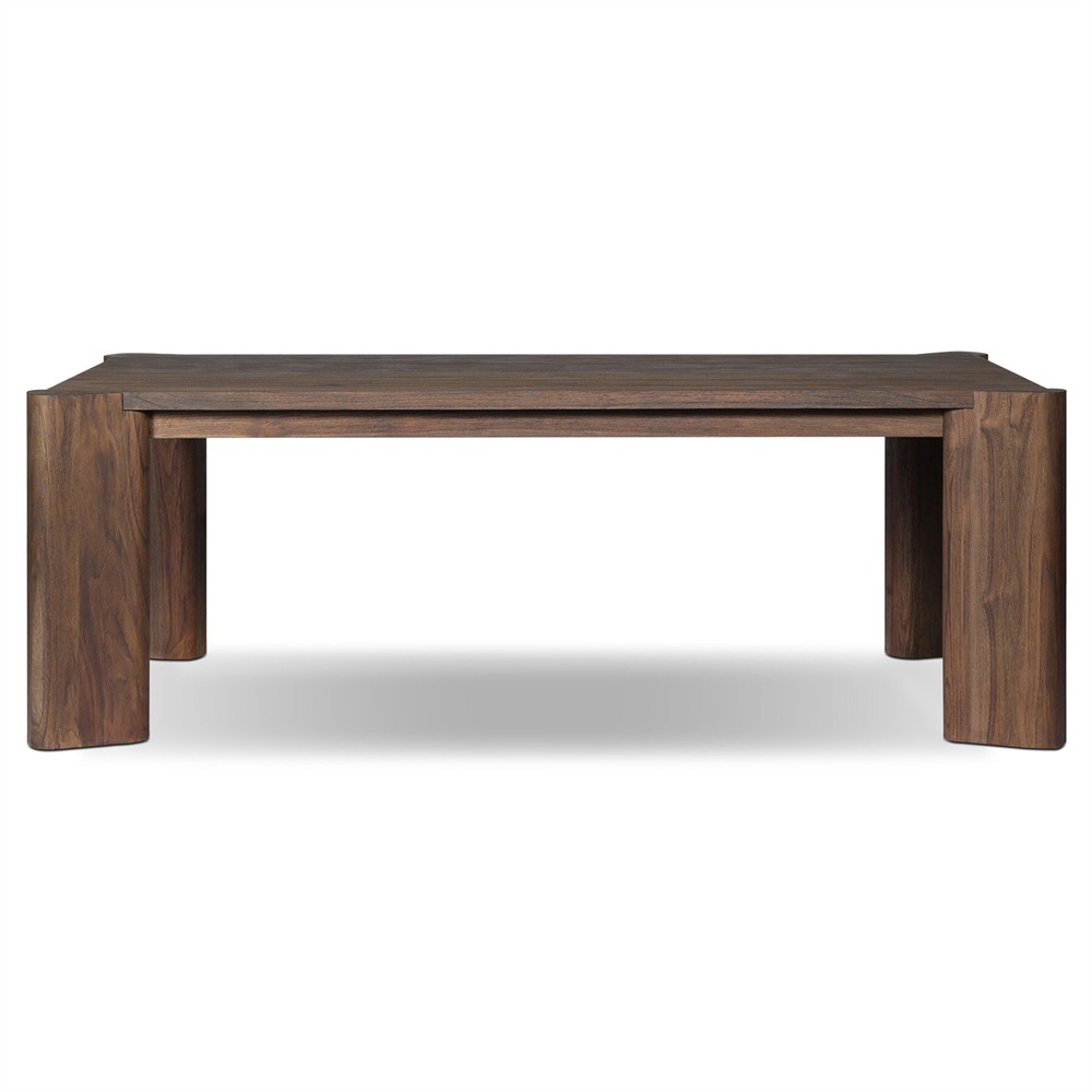 Soho Coastal Beach Brown Teak Rectangular Outdoor Dining Table - 86"|