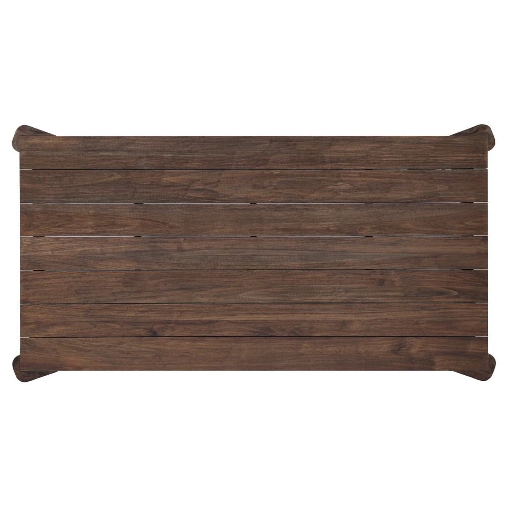 Soho Coastal Beach Brown Teak Rectangular Outdoor Dining Table - 86"|