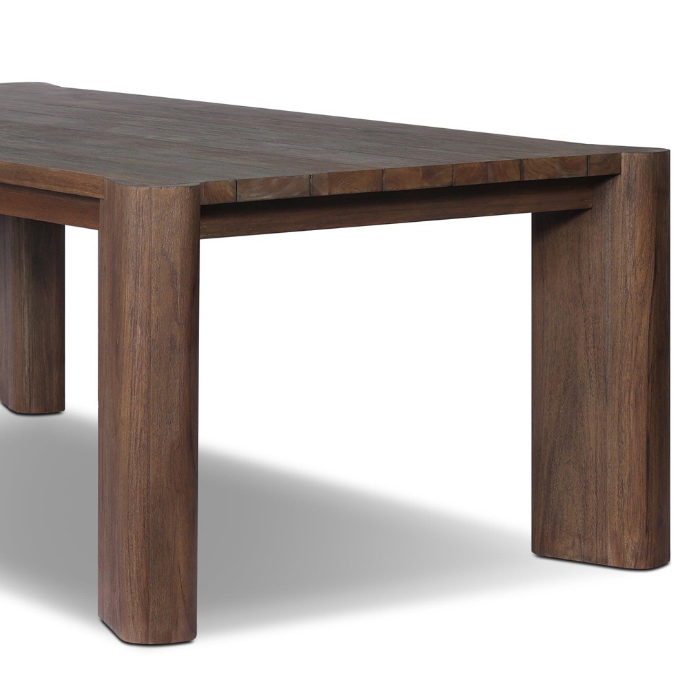 Soho Coastal Beach Brown Teak Rectangular Outdoor Dining Table - 86"|