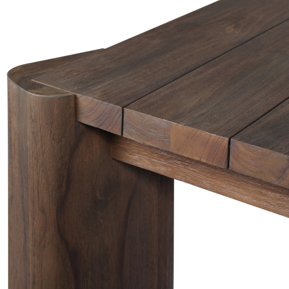 Soho Coastal Beach Brown Teak Rectangular Outdoor Dining Table - 86"|