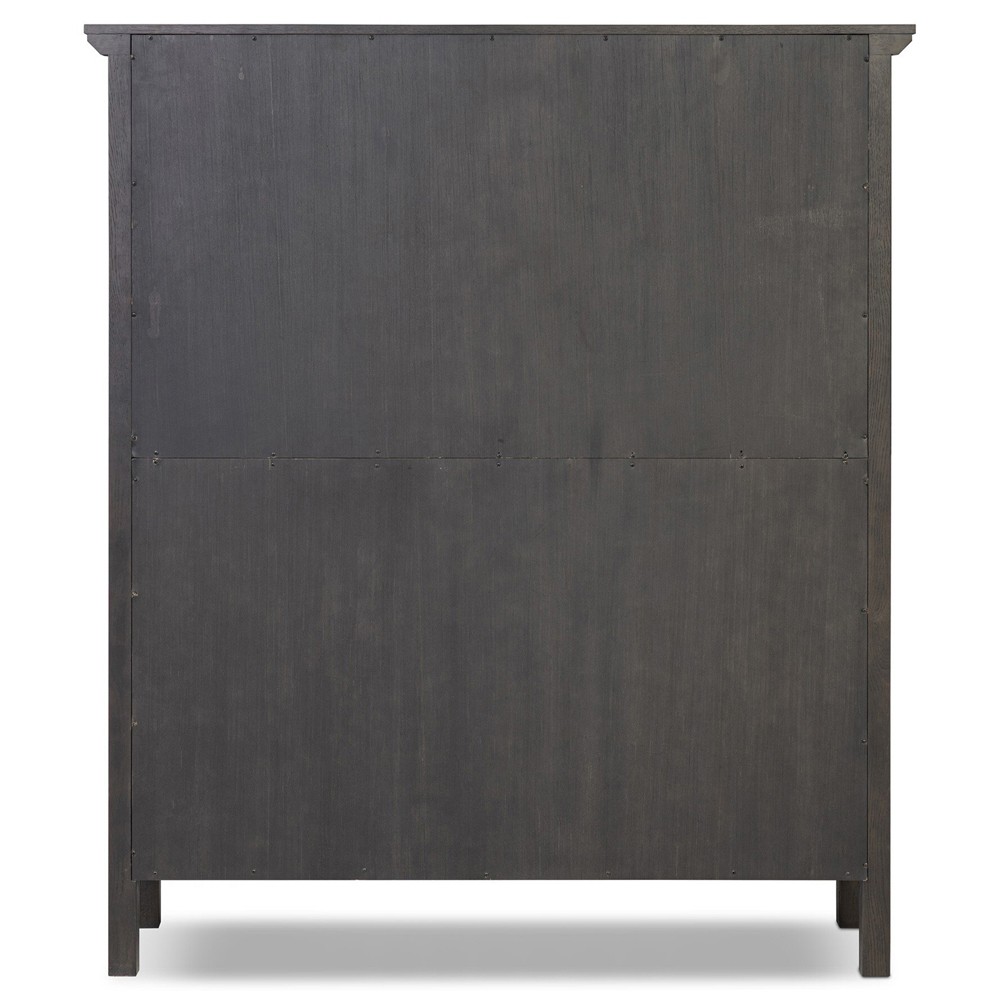 Tuscola Rustic Lodge Smoked Black Oak Wood Cabinet|