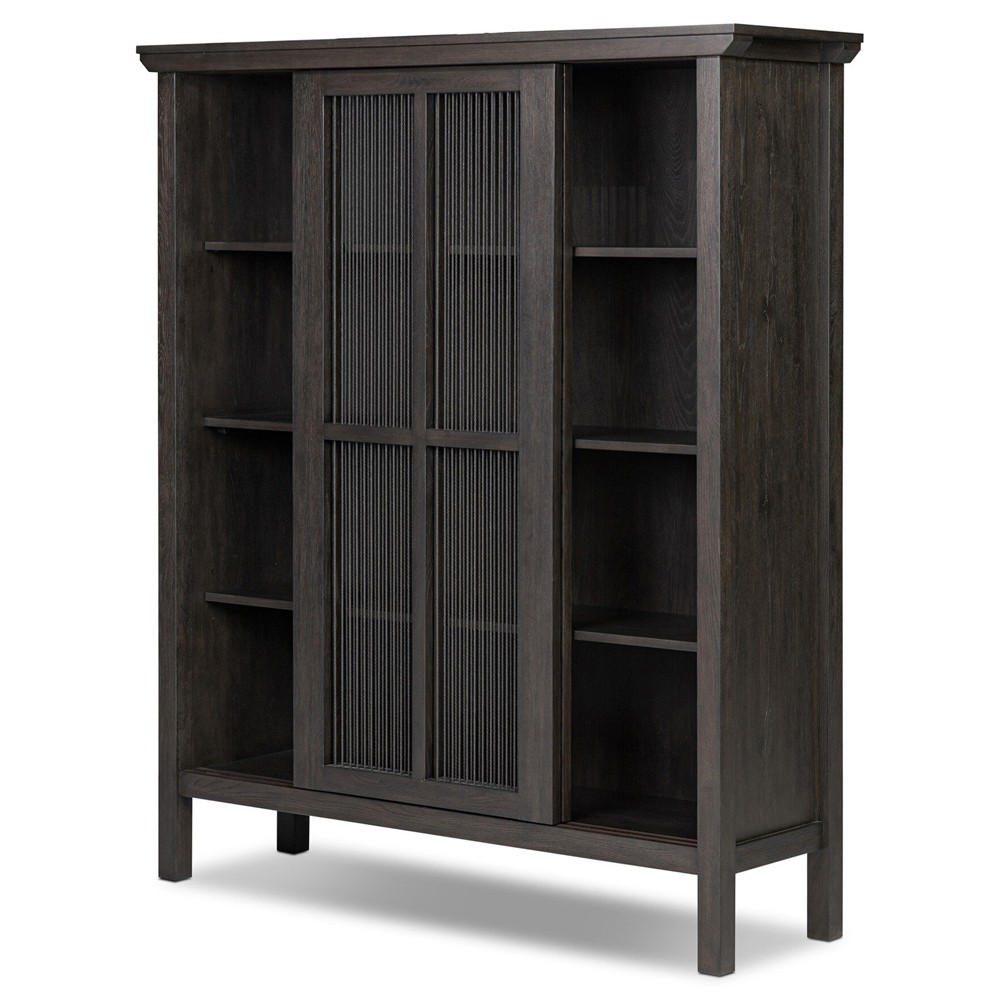 Tuscola Rustic Lodge Smoked Black Oak Wood Cabinet|