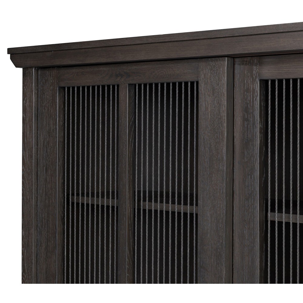 Tuscola Rustic Lodge Smoked Black Oak Wood Cabinet|