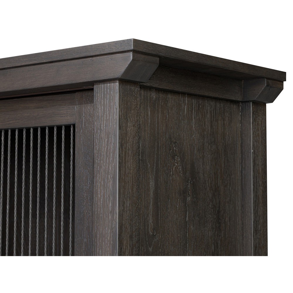 Tuscola Rustic Lodge Smoked Black Oak Wood Cabinet|
