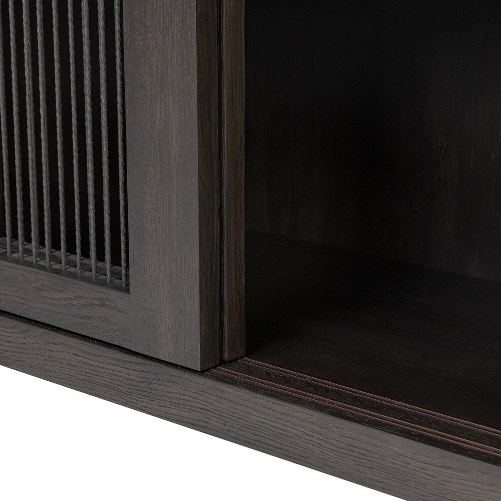 Tuscola Rustic Lodge Smoked Black Oak Wood Cabinet|