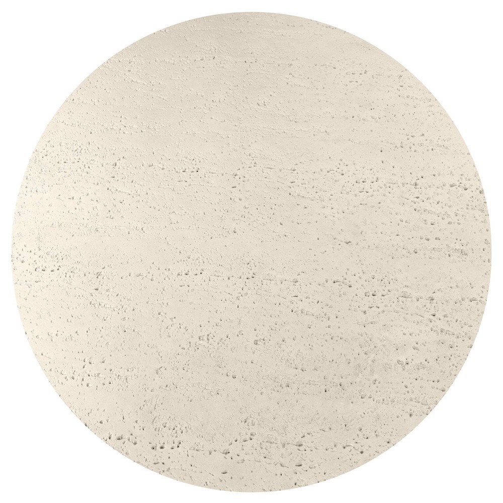 Varda Modern Classic Cream Concrete Round Outdoor Dining Table - 48"|