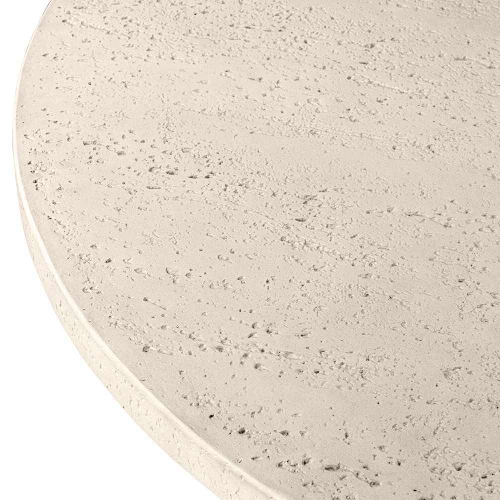 Varda Modern Classic Cream Concrete Round Outdoor Dining Table - 48"|