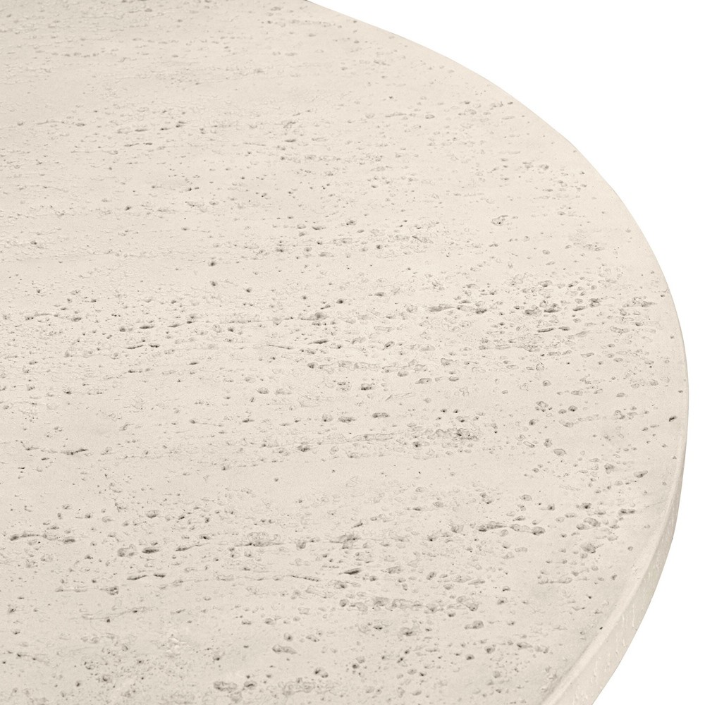 Varda Modern Classic Cream Concrete Round Outdoor Dining Table - 48"|