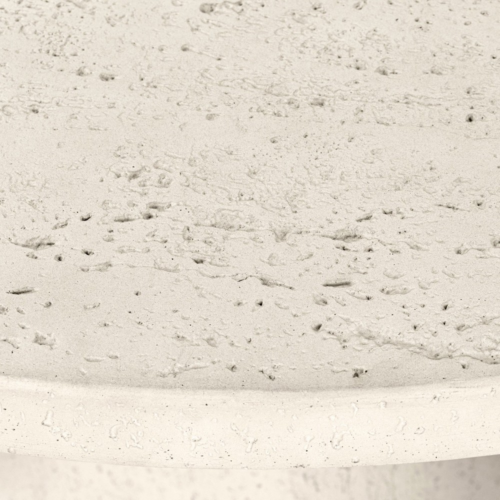 Varda Modern Classic Cream Concrete Round Outdoor Dining Table - 48"|