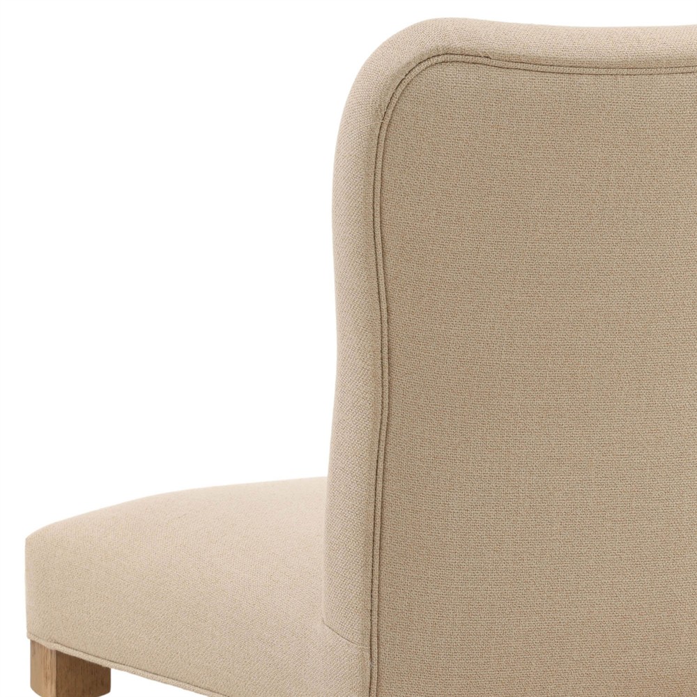 Calypso Updated Traditional Beige Upholstered Natural Oak Dining Chair - Set of 2|