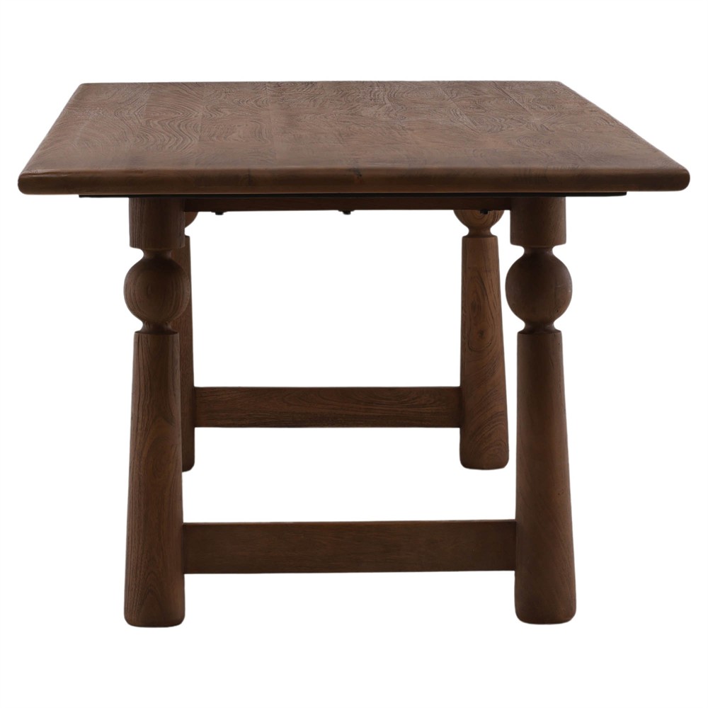 Samuel Updated Traditional Brown Mango Wood Rectangular Dining Table - 90"|
