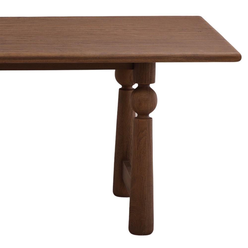 Samuel Updated Traditional Brown Mango Wood Rectangular Dining Table - 90"|