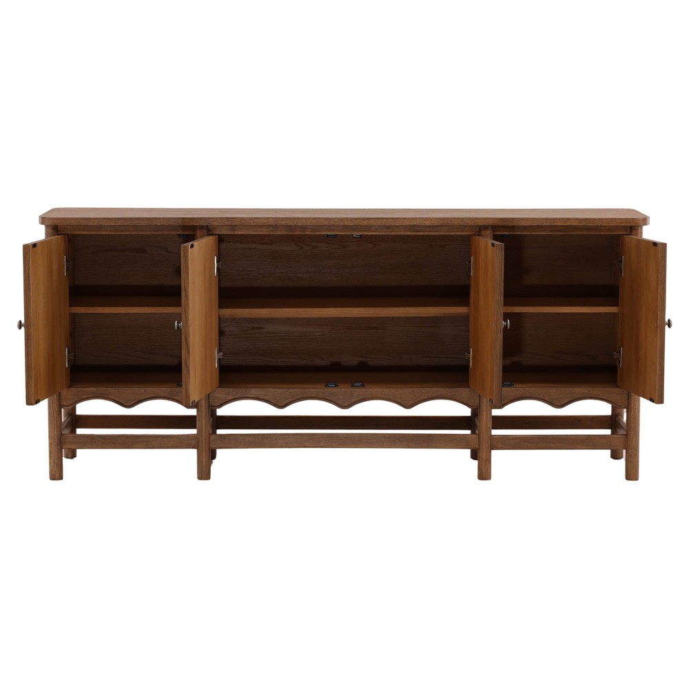 Solynne Updated Traditional Brown Wood Sideboard|