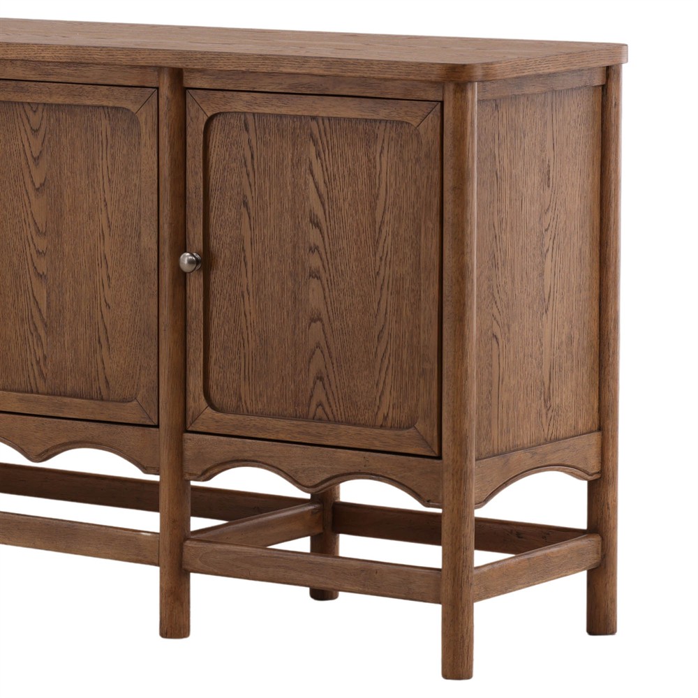 Solynne Updated Traditional Brown Wood Sideboard|