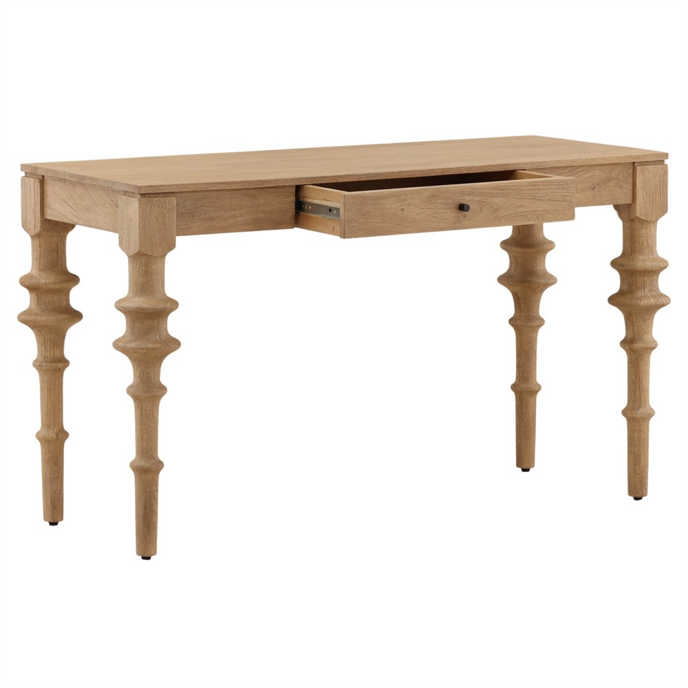 Elena Updated Traditional Natural Mango Wood Desk|