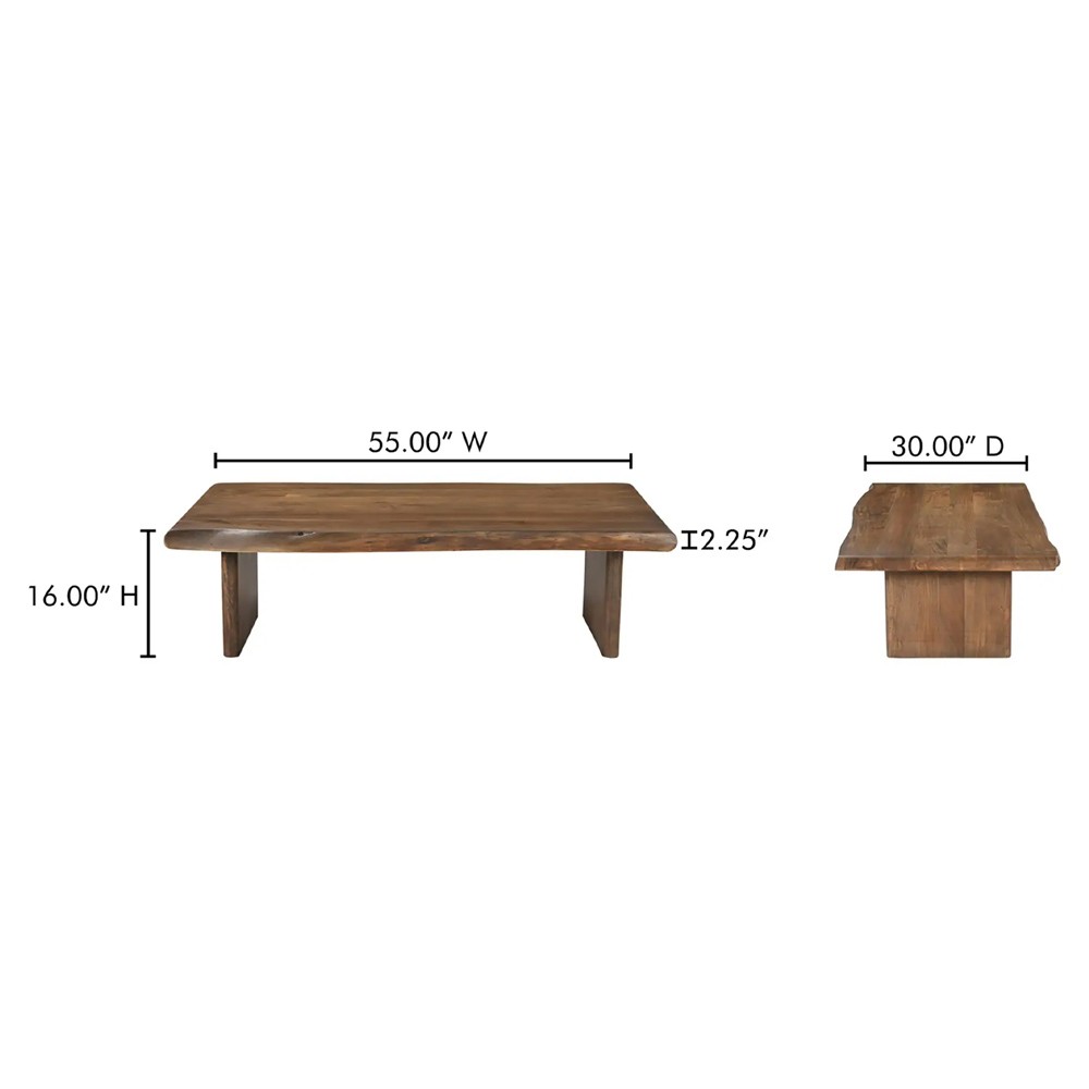 Hauser Rustic Lodge Brown Acacia Wood Rectangular Coffee Table 51