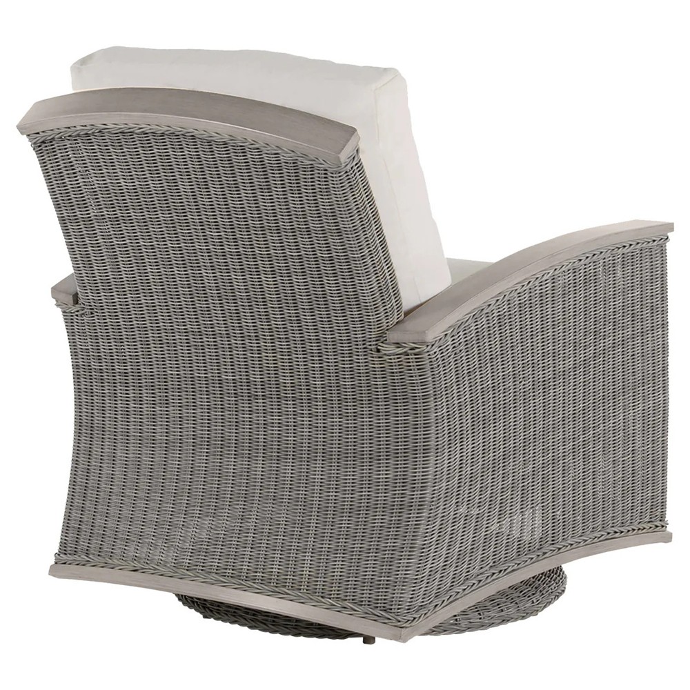 Astoria Cream Upholstered Oyster Aluminum Wicker Outdoor Lounge Chair|