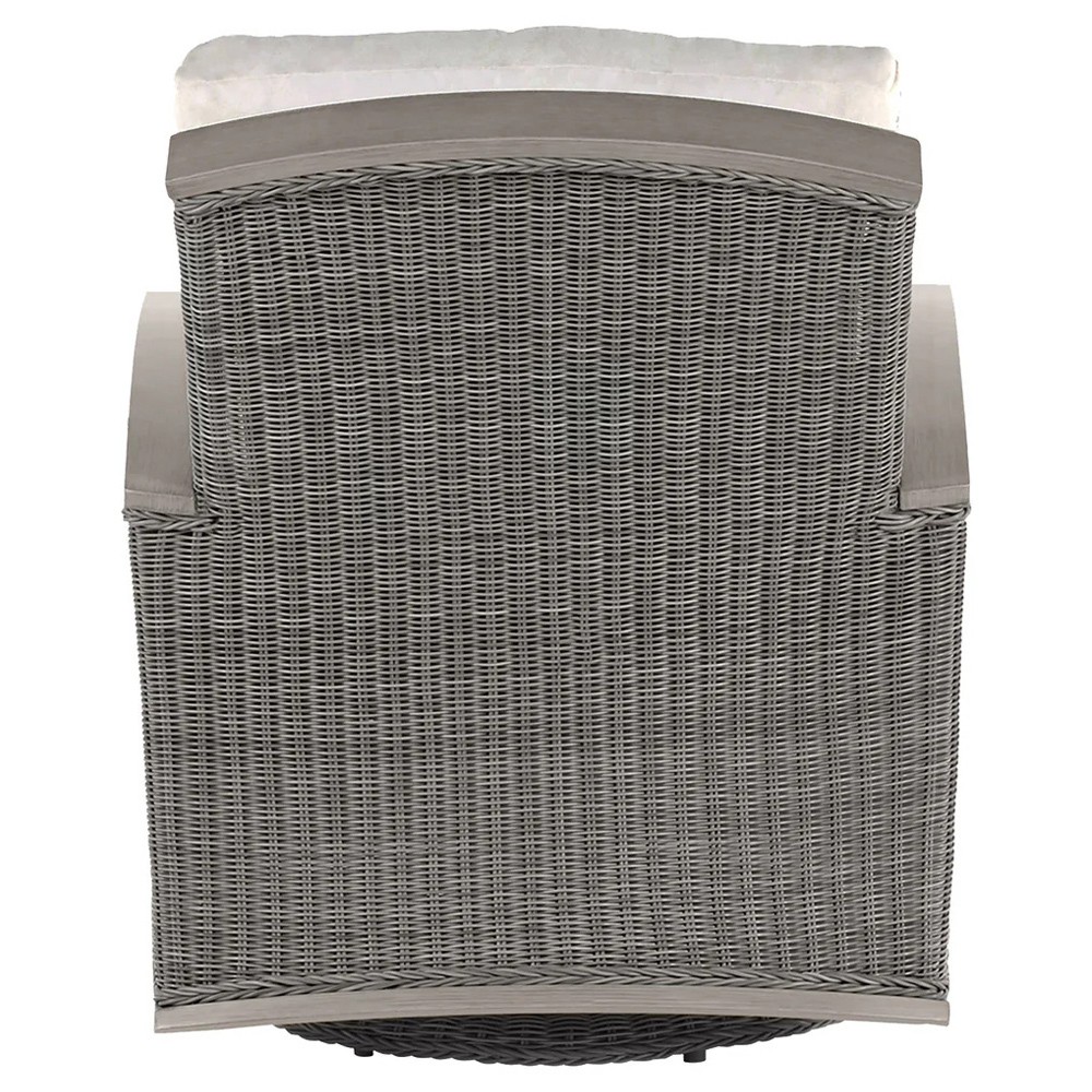 Astoria Cream Upholstered Oyster Aluminum Wicker Outdoor Lounge Chair|
