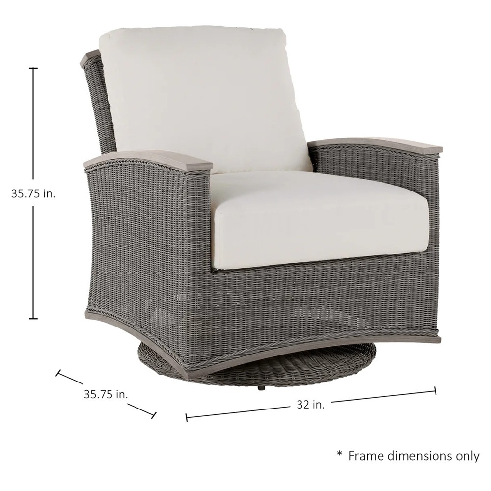 Astoria Cream Upholstered Oyster Aluminum Wicker Outdoor Lounge Chair|