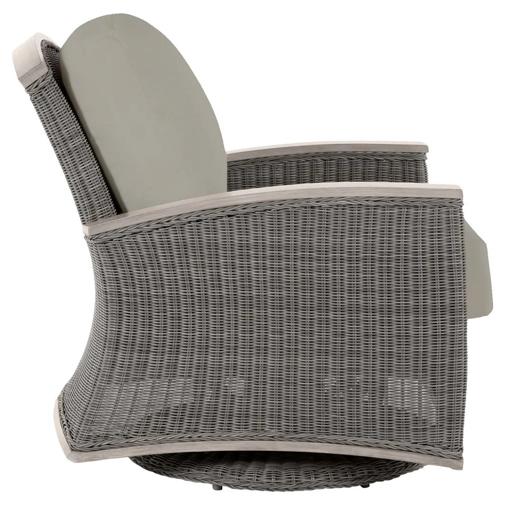 Astoria Grey Sunbrella Oyster Aluminum Wicker Outdoor Lounge Chair|