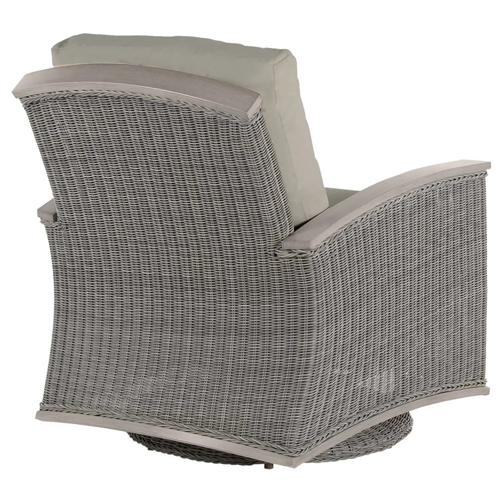 Astoria Grey Sunbrella Oyster Aluminum Wicker Outdoor Lounge Chair|