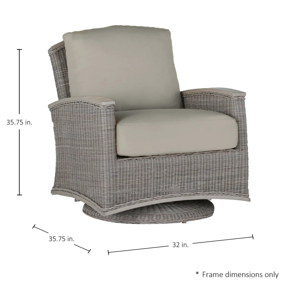 Astoria Grey Sunbrella Oyster Aluminum Wicker Outdoor Lounge Chair|
