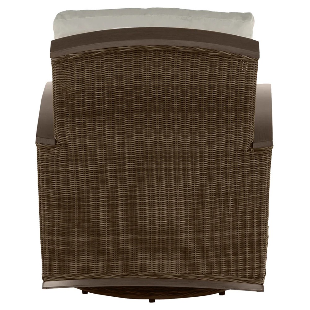 Astoria Grey Sunbrella Brown Aluminum Wicker Outdoor Lounge Chair|