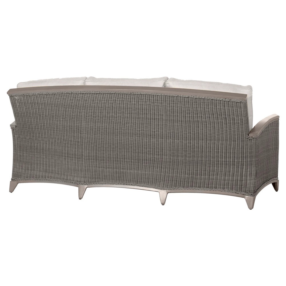 Astoria Cream Upholstered Oyster Aluminum Wicker Outdoor Sofa - 85"|