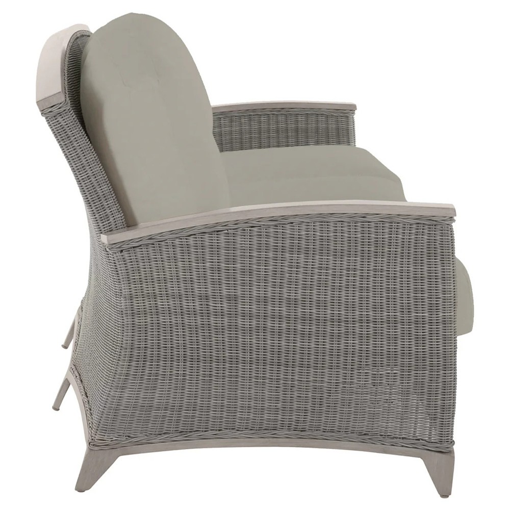 Astoria Grey Sunbrella Oyster Aluminum Wicker Outdoor Sofa - 85"|