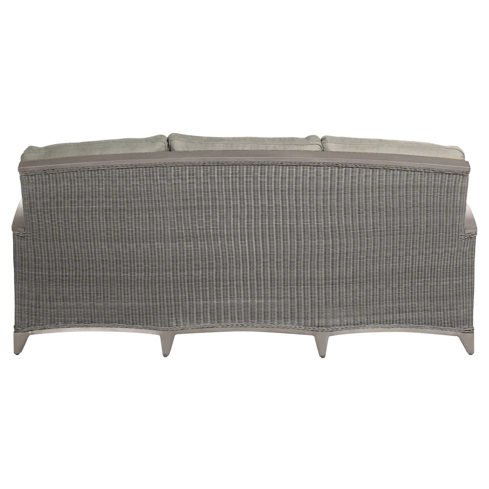 Astoria Grey Sunbrella Oyster Aluminum Wicker Outdoor Sofa - 85"|