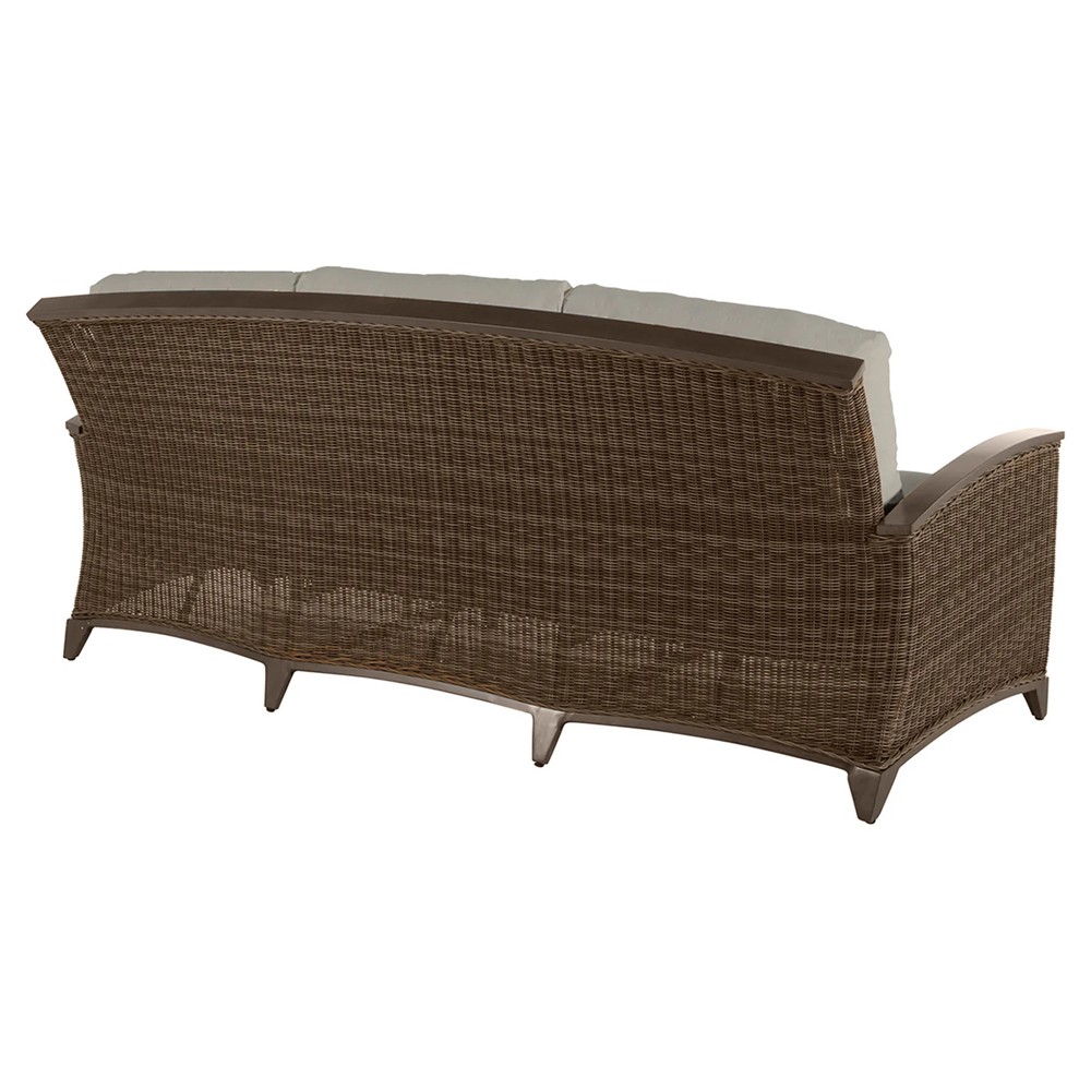 Astoria Grey Sunbrella Brown Aluminum Wicker Outdoor Sofa - 85"|