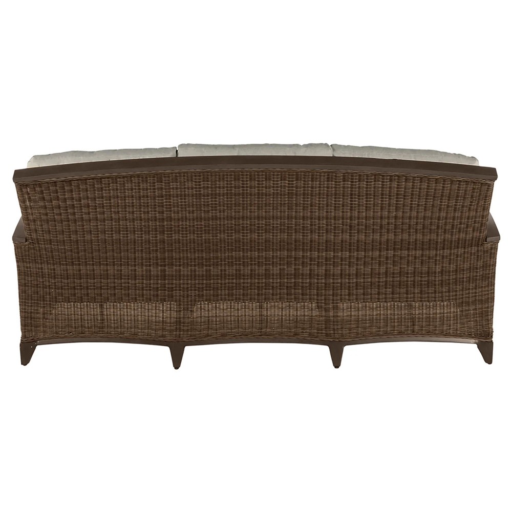 Astoria Grey Sunbrella Brown Aluminum Wicker Outdoor Sofa - 85"|