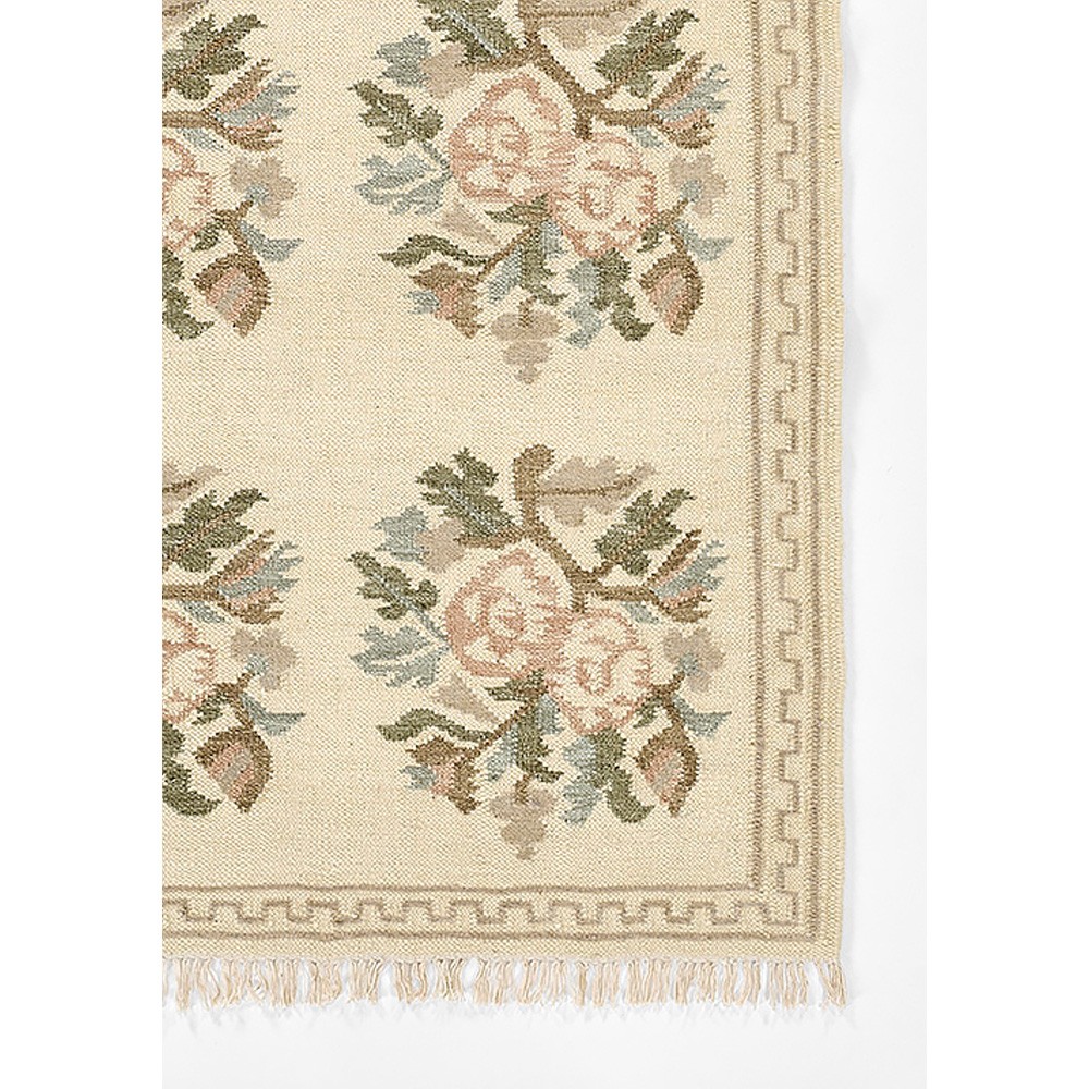 Sheena Updated Traditional Cream Wool Floral Patterned Rug - 5'x7'6"|