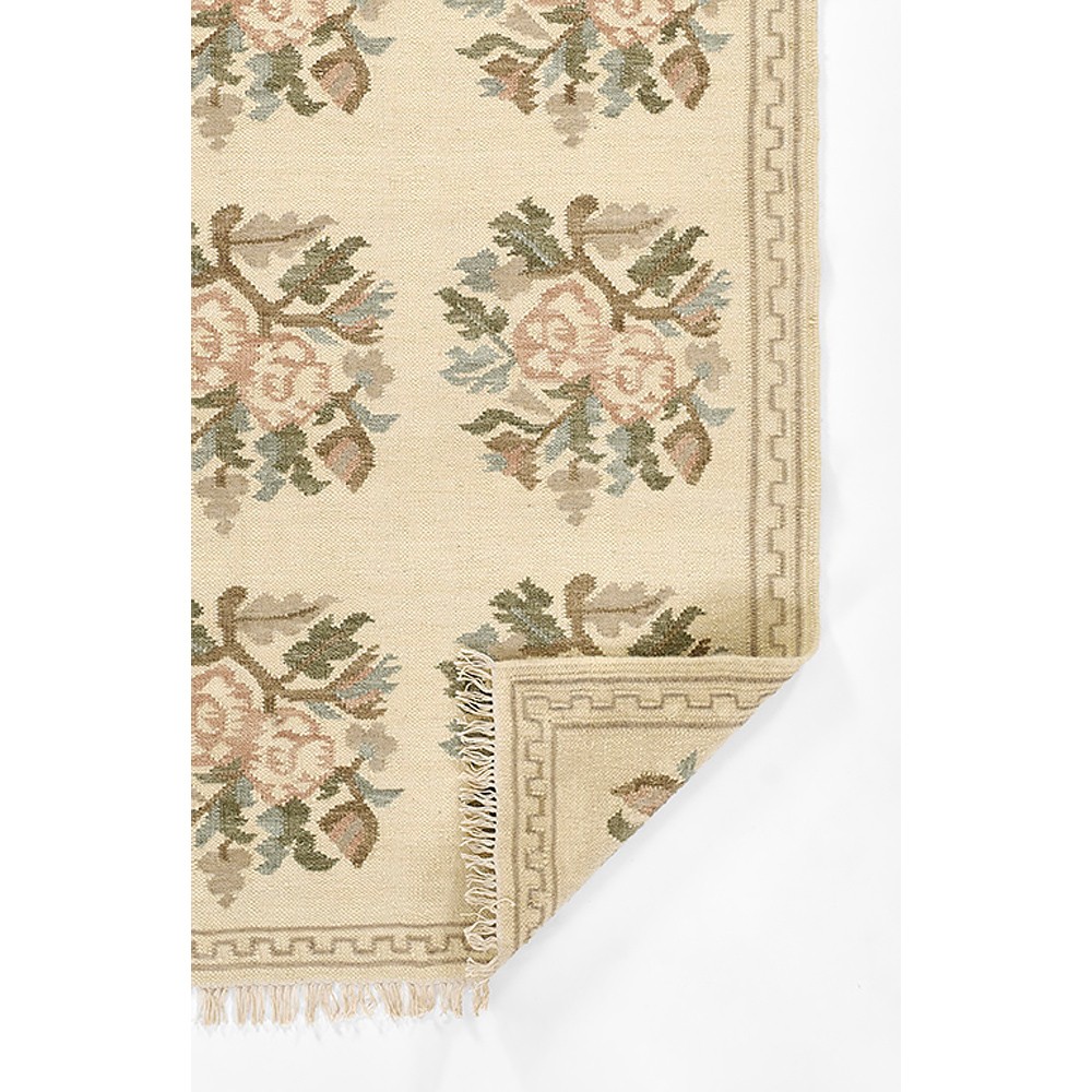 Sheena Updated Traditional Cream Wool Floral Patterned Rug - 5'x7'6"|