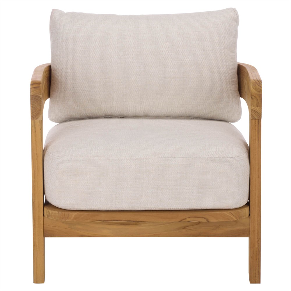 Thiago Modern Classic Natural Teak Wood Outdoor Arm Chair|