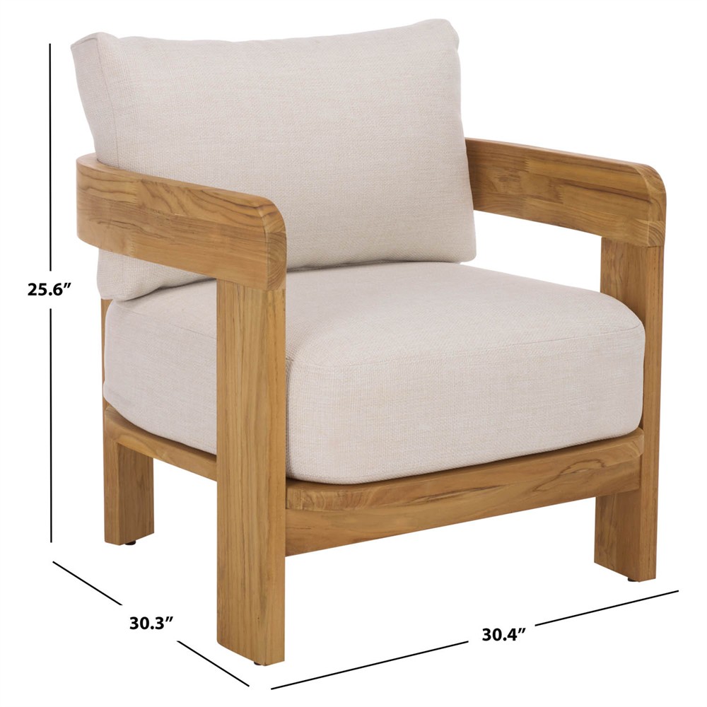 Thiago Modern Classic Natural Teak Wood Outdoor Arm Chair|