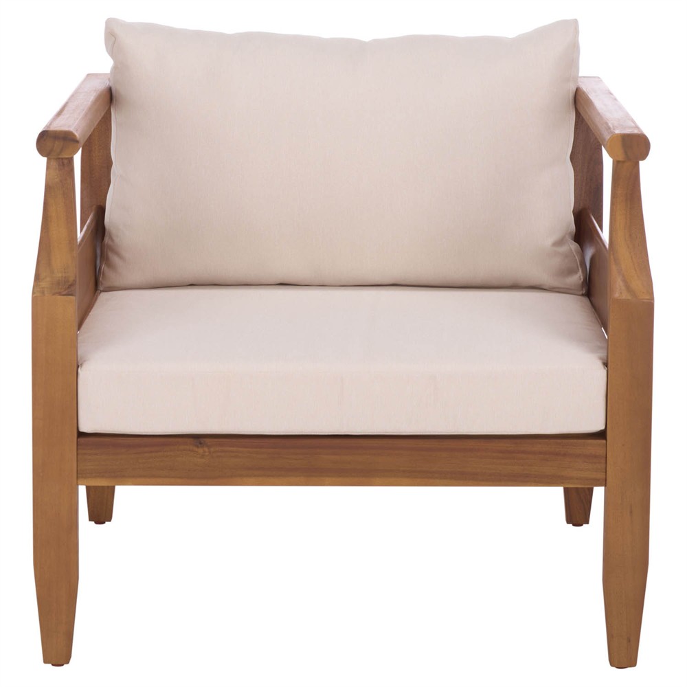 Alba Rustic Lodge Brown Teak Outdoor Arm Chair - Set of 2|