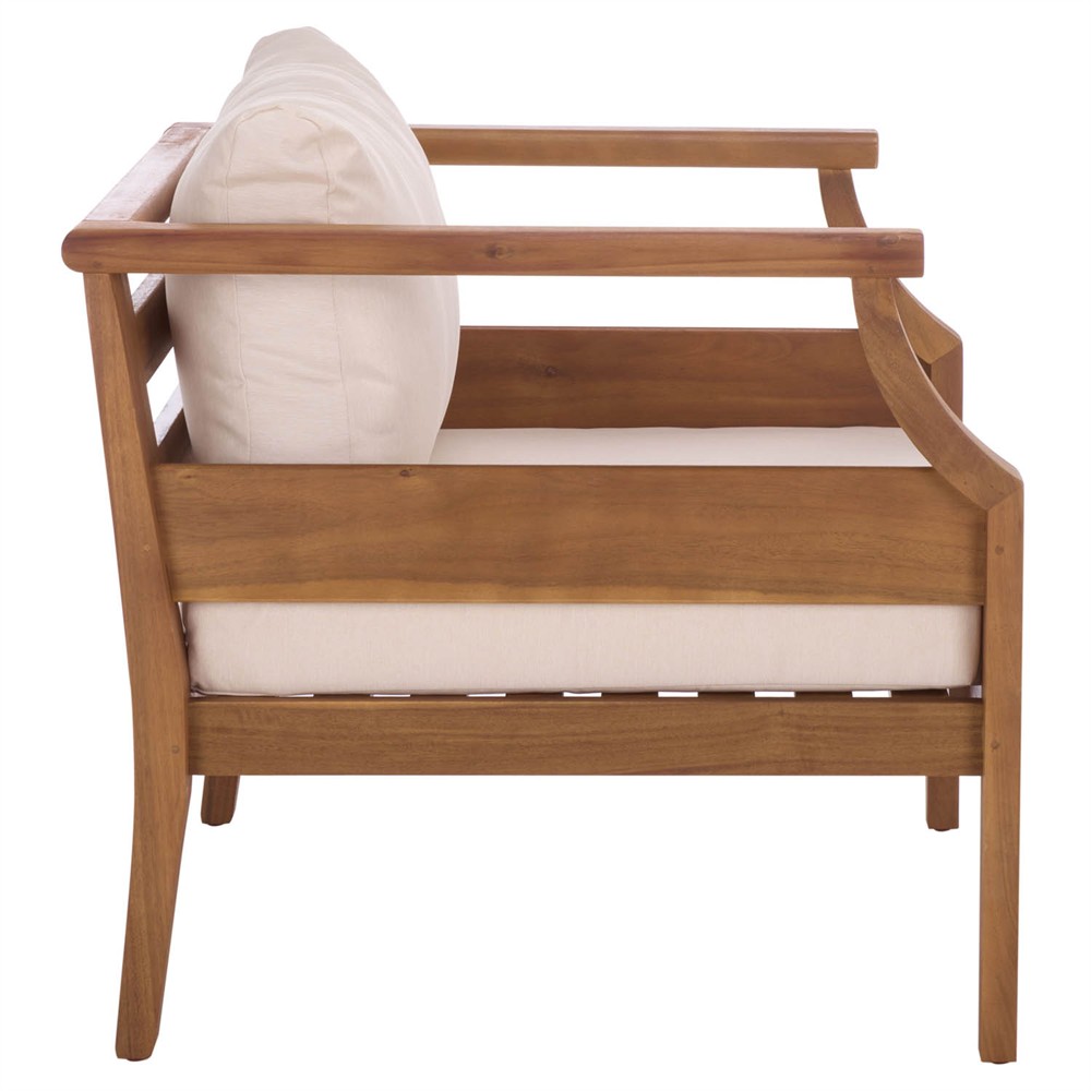 Alba Rustic Lodge Brown Teak Outdoor Arm Chair - Set of 2|