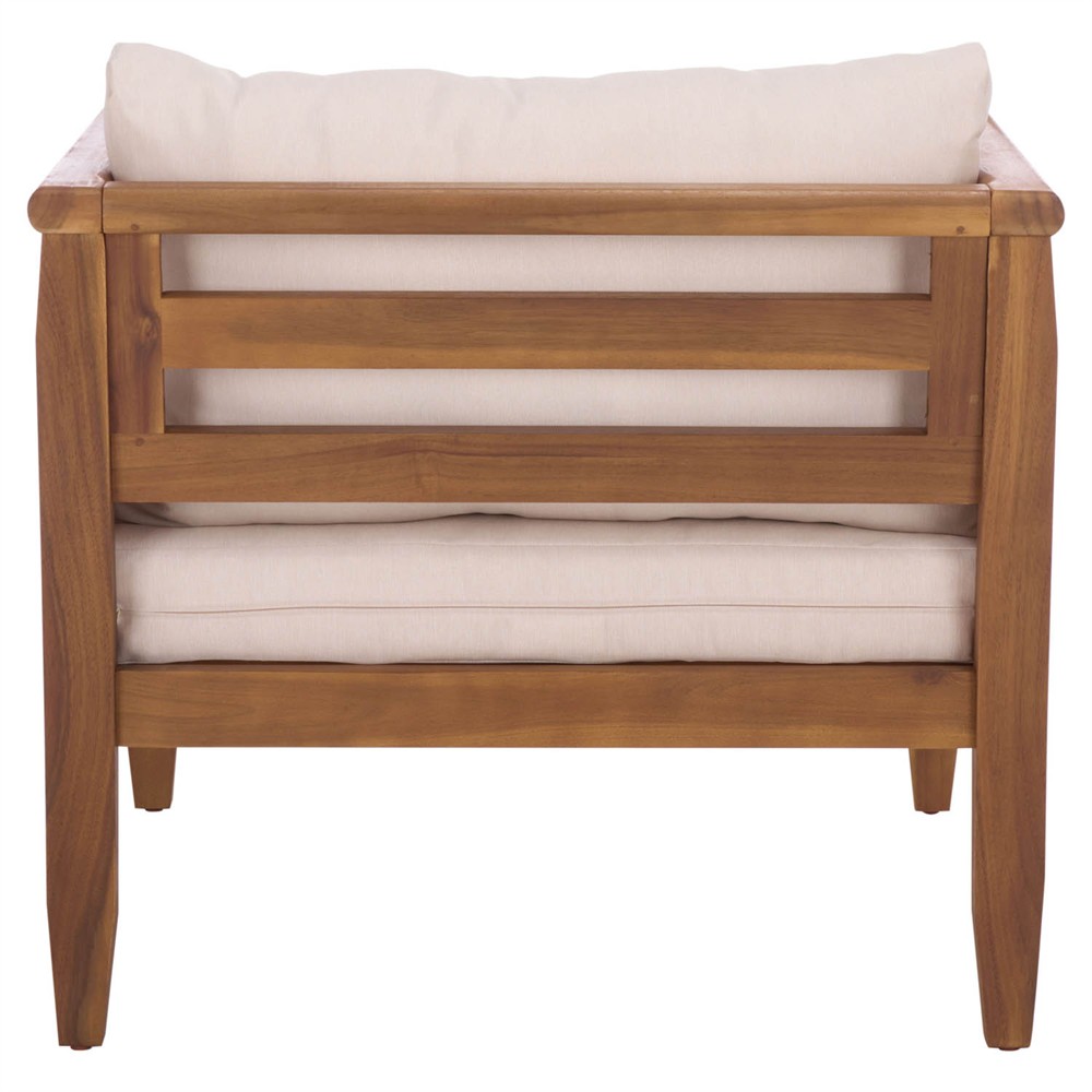 Alba Rustic Lodge Brown Teak Outdoor Arm Chair - Set of 2|