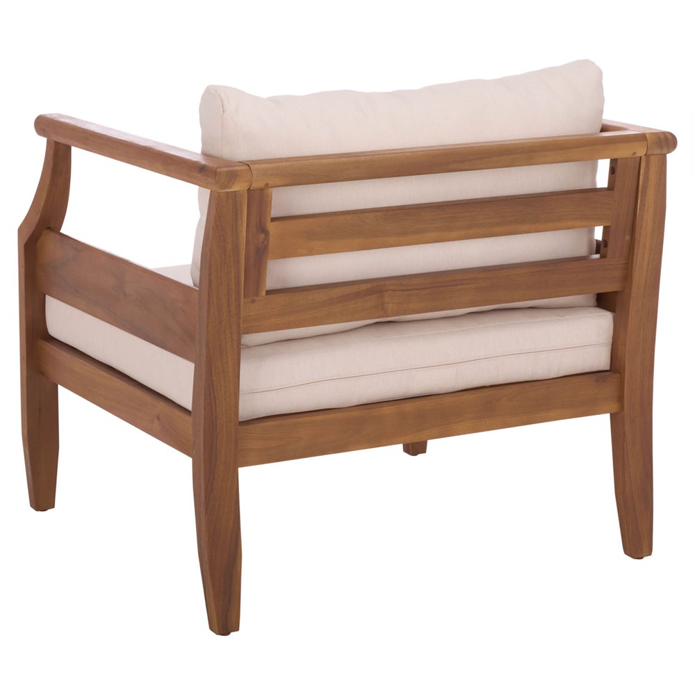 Alba Rustic Lodge Brown Teak Outdoor Arm Chair - Set of 2|