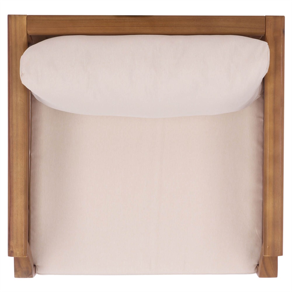 Alba Rustic Lodge Brown Teak Outdoor Arm Chair - Set of 2|