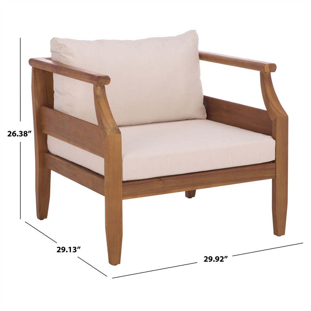 Alba Rustic Lodge Brown Teak Outdoor Arm Chair - Set of 2|