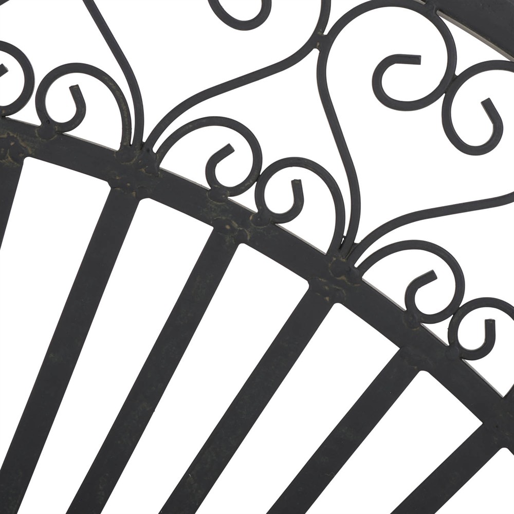 Alessia French Country Black Iron Demilune Outdoor Console Table|