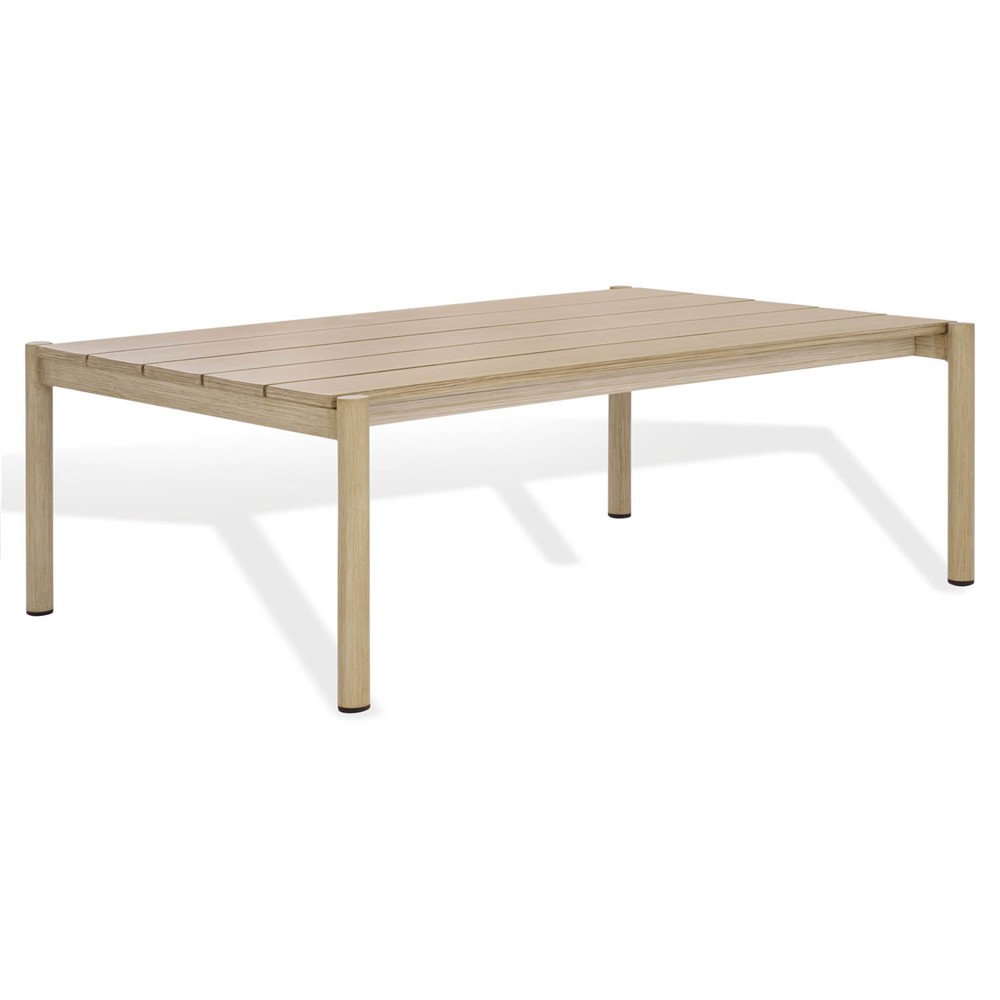 Darla Coastal Beach Natural Wood Rectangular Outdoor Coffee Table|